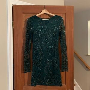 Darling NWT Altar’d State Green Beaded Dress Size Medium